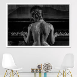 Young Woman Playing Piano - NicheCanvas