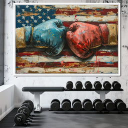 Stars and Stripes Boxing Showdown - NicheCanvas
