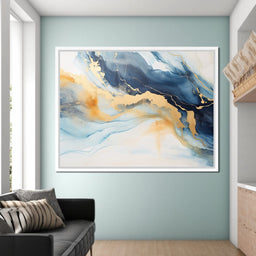 Golden Breeze Over Indigo Sea - NicheCanvas