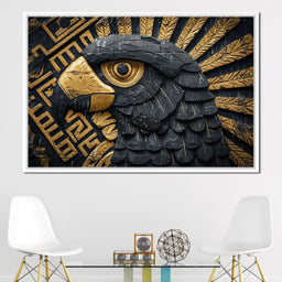 Golden Aztec Eagle Majesty - NicheCanvas