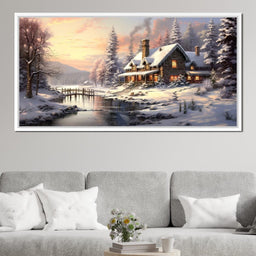 Christmas Cottage Home - NicheCanvas