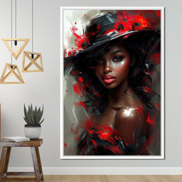 Sable Elegance with Poppy Flair - NicheCanvas