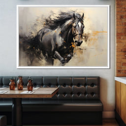 Surreal Black Horse - NicheCanvas