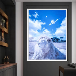 White Lion and Blue Butterfly - Gen Z - NicheCanvas