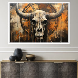 Bull Skull in the Gothic Twilight - Raven Blackwood - NicheCanvas