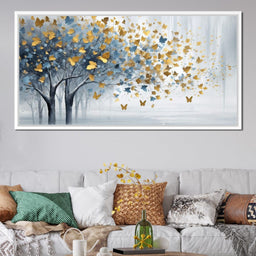 A Touch of Blue in a Golden Grove - NicheCanvas