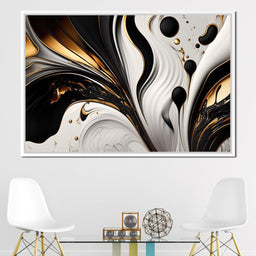 Marble-Lux Collection: Vibrant White & Gold Marble 01 - NicheCanvas