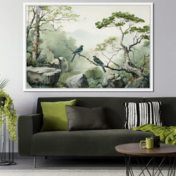 Misty Mountain Aviary Serene - NicheCanvas