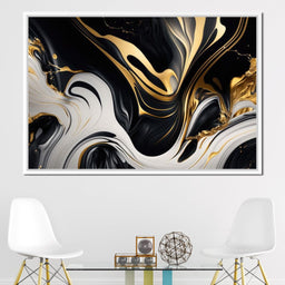 Marble-Lux Collection: Vibrant White & Gold Marble 07 - NicheCanvas
