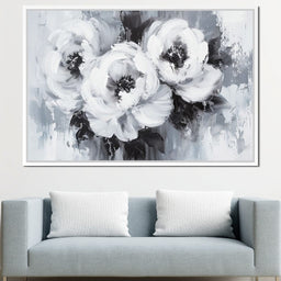 Monochrome Floral Symphony - NicheCanvas