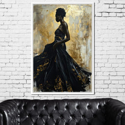 Ebony Elegance in Gold - NicheCanvas