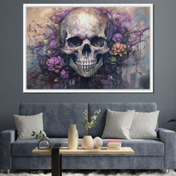 Skull & Flowers - Raven Blackwood - NicheCanvas