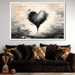 Ebony Heart Amidst the Gale - NicheCanvas