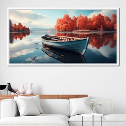 Canoe on the Lake - NicheCanvas