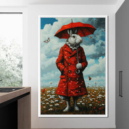 The Rabbit and the Red Umbrella - TooplesArt - NicheCanvas
