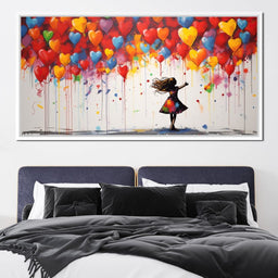 Graffiti Dreams of Balloon Hearts - NicheCanvas