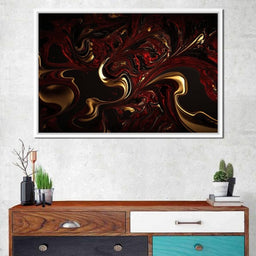 The Marble-Lux Collection: Dark Red & Vibrant Gold 14 - NicheCanvas