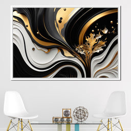 Marble-Lux Collection: Vibrant White & Gold Marble 10 - NicheCanvas