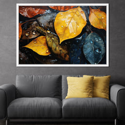 Autumn Dew on Amber Foliage - NicheCanvas
