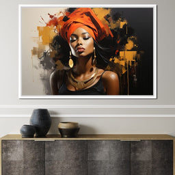 Black Gold Fashion Portrait - NicheCanvas