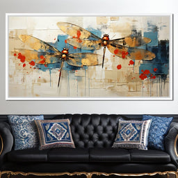 Golden Royal Geometric Dragonfly 05 - Wildrose Creations - NicheCanvas