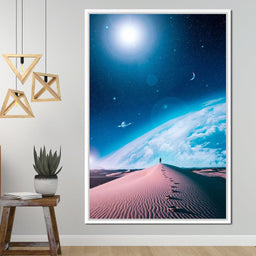 Silhouette Dune Blue Space - Gen Z - NicheCanvas
