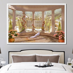 Classical Garden & Waterfall - NicheCanvas