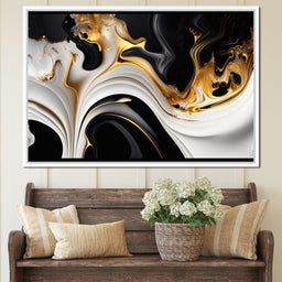 Marble-Lux Collection: Vibrant White & Gold Marble 06 - NicheCanvas