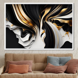 Marble-Lux Collection: Vibrant White & Gold Marble 09 - NicheCanvas