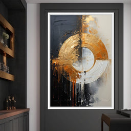 Abyssal Echoes in Gold Abstract - Tanni Cylon - NicheCanvas