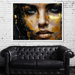Black Gold Urban Graffiti - NicheCanvas