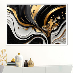 Marble-Lux Collection: Vibrant White & Gold Marble 10 - NicheCanvas