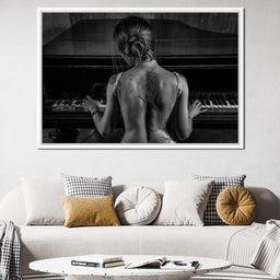 Young Woman Playing Piano - NicheCanvas