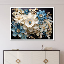 Golden Petals in Azure Nature - NicheCanvas