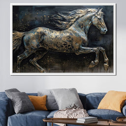 Gilded Grey Horse - NicheCanvas