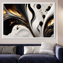 Marble-Lux Collection: Vibrant White & Gold Marble 01 - NicheCanvas