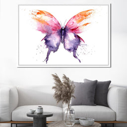 Watercolor Tricolor Butterfly - NicheCanvas