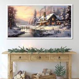 Christmas Cottage Home - NicheCanvas