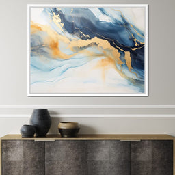 Golden Breeze Over Indigo Sea - NicheCanvas
