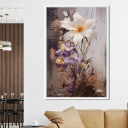 Fleeting Bloom in Grisaille - NicheCanvas