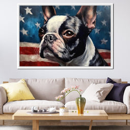 Land of the Brave Boston Terrier - NicheCanvas