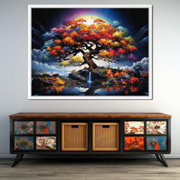 Mystic Rainbow Tree Twilight - NicheCanvas