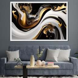 Marble-Lux Collection: Vibrant White & Gold Marble 11 - NicheCanvas