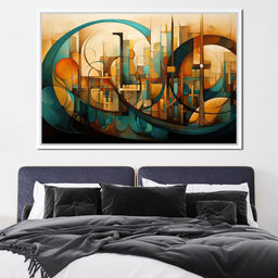 Divine Brushstrokes of Orange and Teal - NicheCanvas