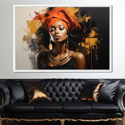 Black Gold Fashion Portrait - NicheCanvas