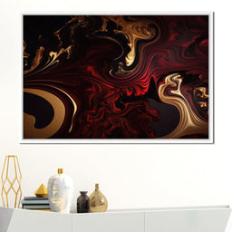 The Marble-Lux Collection: Dark Red & Vibrant Gold 15 - NicheCanvas