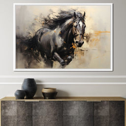 Surreal Black Horse - NicheCanvas