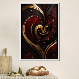 The Marble-Lux Collection: Dark Red & Vibrant Gold 05 - NicheCanvas