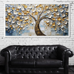 Ivory Golden Petal Melodies - NicheCanvas