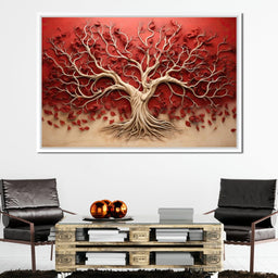 Gold and Red Tree of Life - NicheCanvas